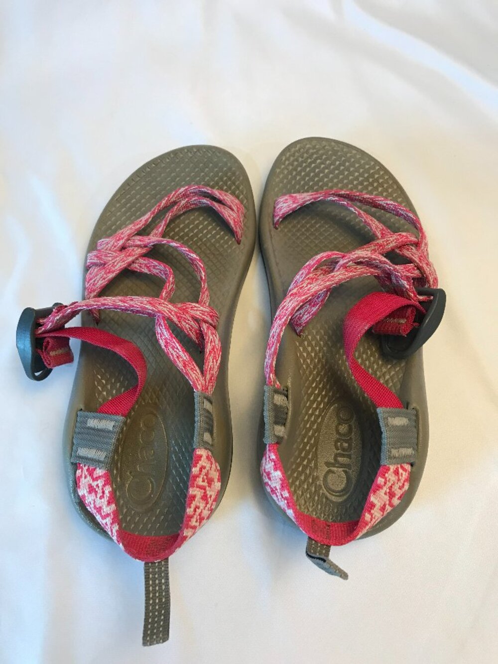 Chaco Big Kid's ZX/1 EcoTread Sandals Size 2 Pink Girl's Hiking Outdoor Beach